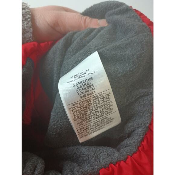 Baby Gap Red Puffer Jacket Coat Infant Size 0-6 Months Full Zip Fleece lined - Picture 7 of 7